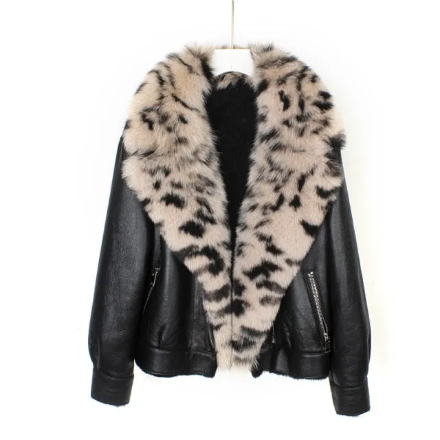 Fox Fur Collar Motorcycle Coats