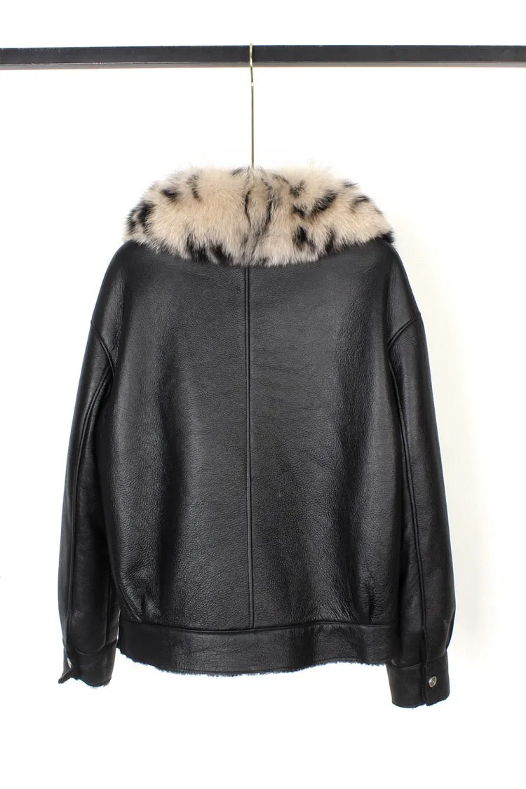 Fox Fur Collar Motorcycle Coats