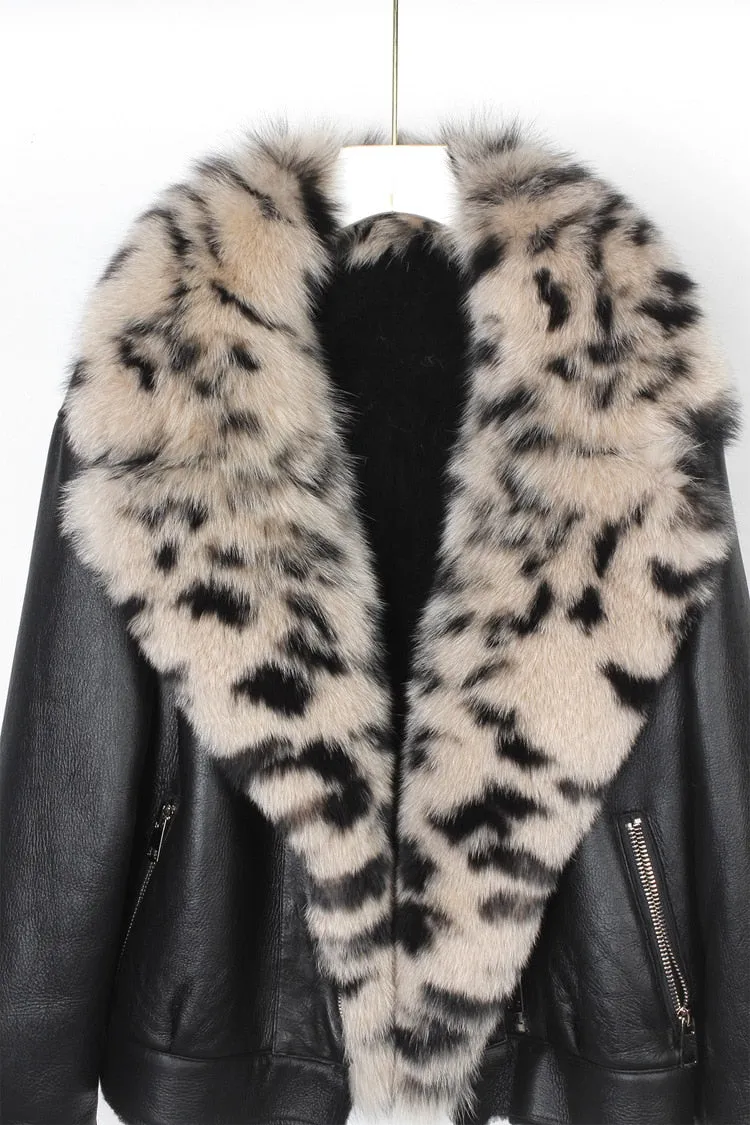 Fox Fur Collar Motorcycle Coats