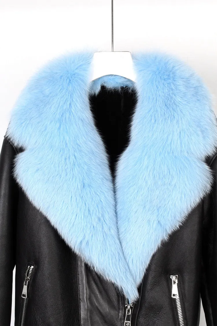 Fox Fur Collar Motorcycle Coats