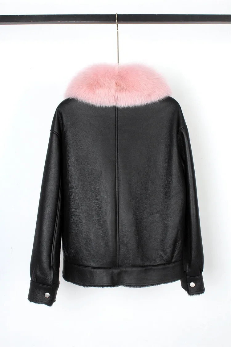 Fox Fur Collar Motorcycle Coats