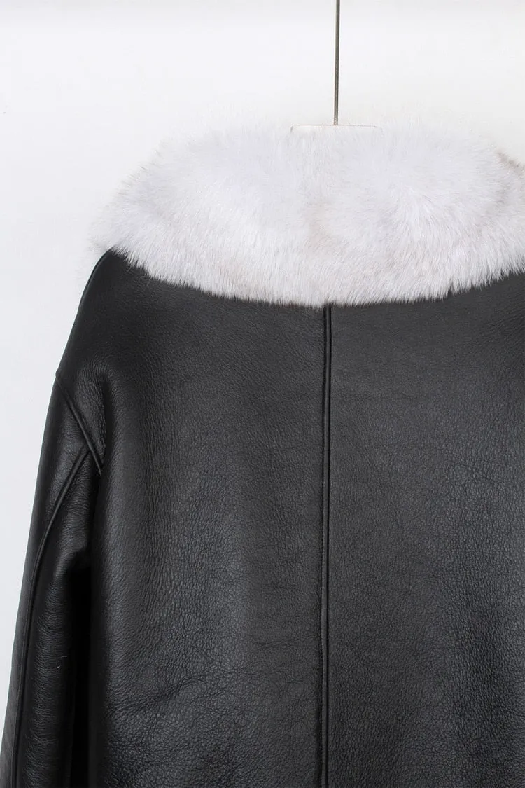 Fox Fur Collar Motorcycle Coats