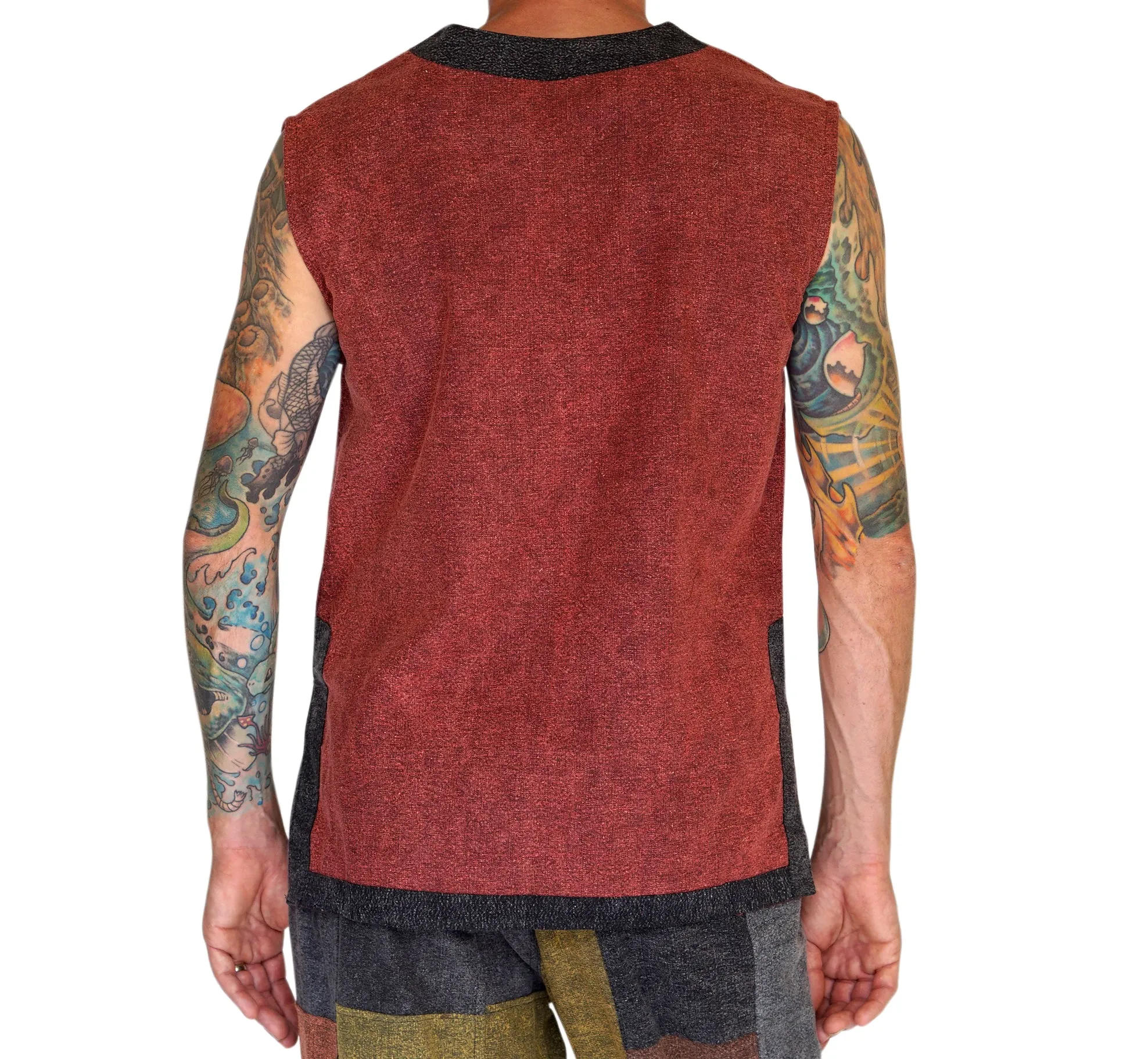 'Freebooter' Sleeveless Shirt - Brown/Gray