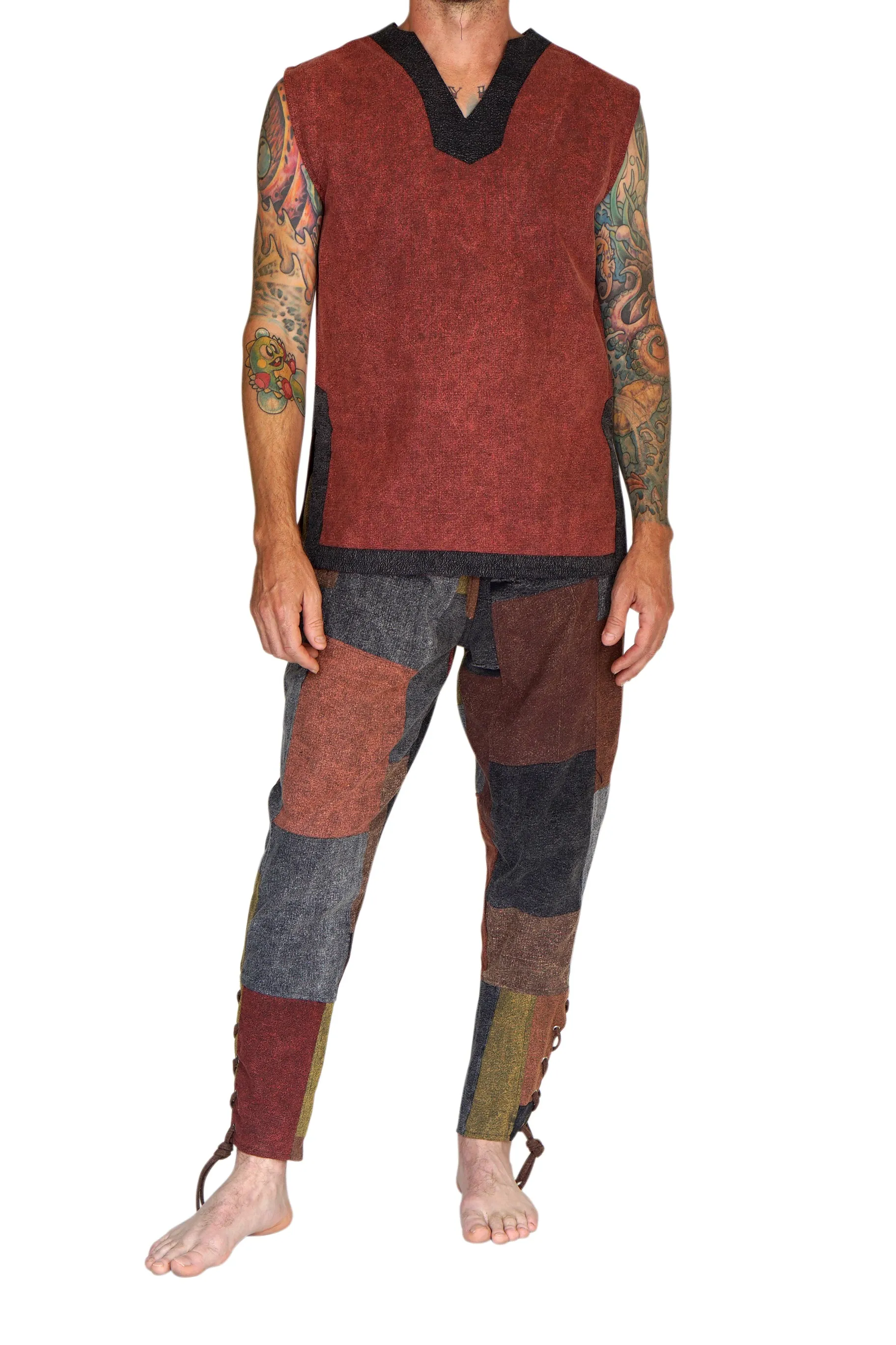 'Freebooter' Sleeveless Shirt - Brown/Gray