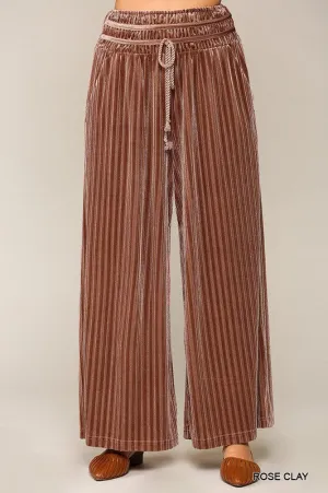 Gigio Velvet Pants - Rose Clay