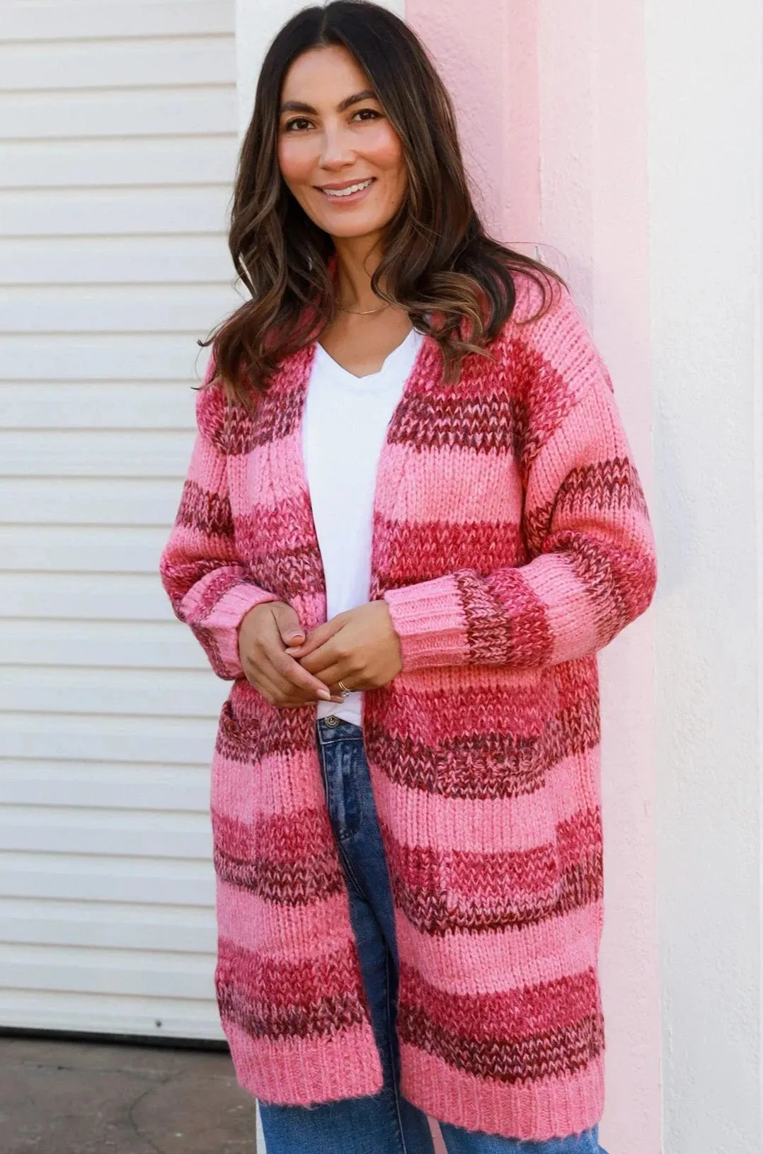 HARLOW KNIT CARDIGAN PINK