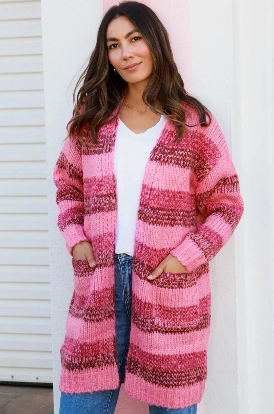 HARLOW KNIT CARDIGAN PINK