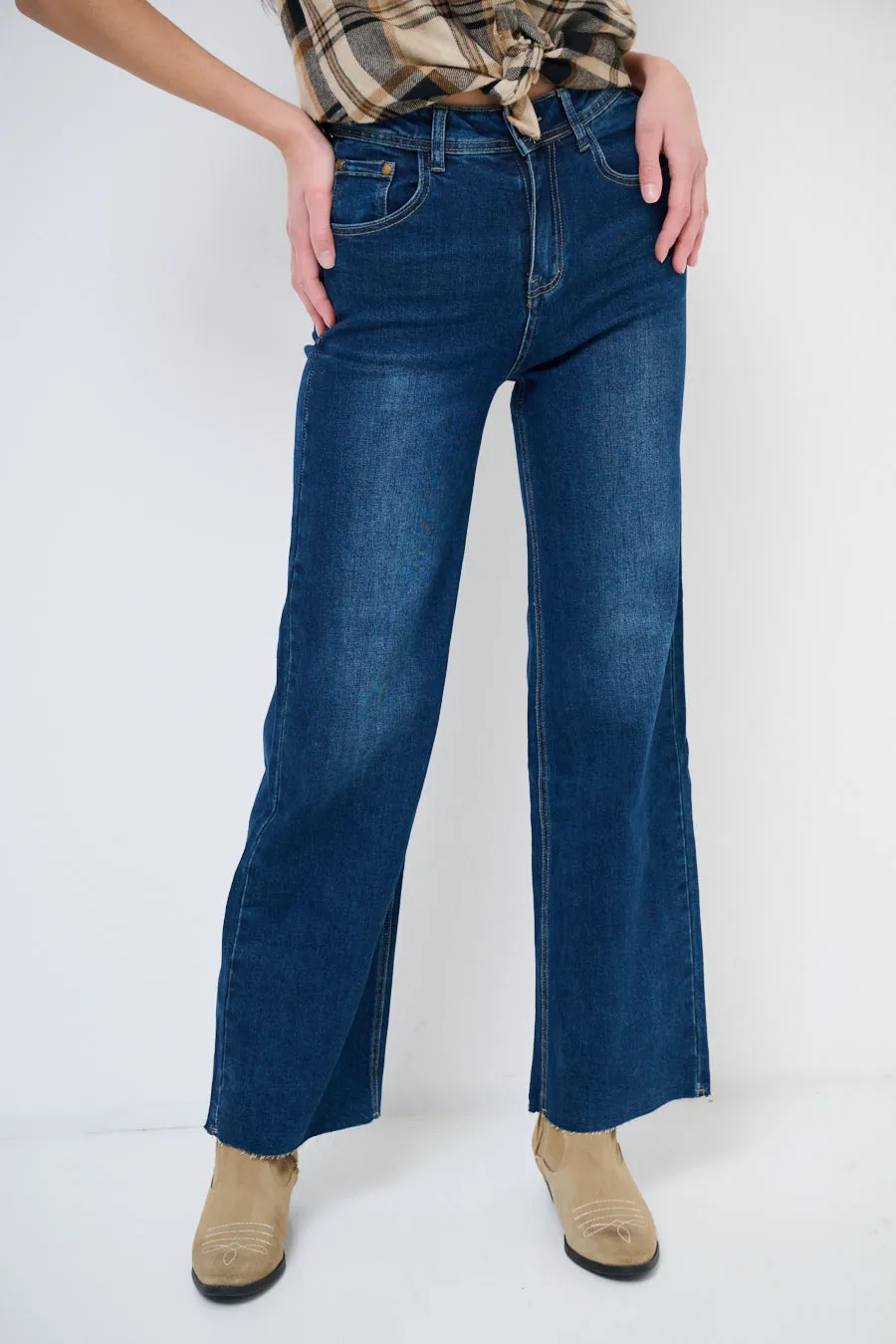 High-waisted flared denim jeans wholesale