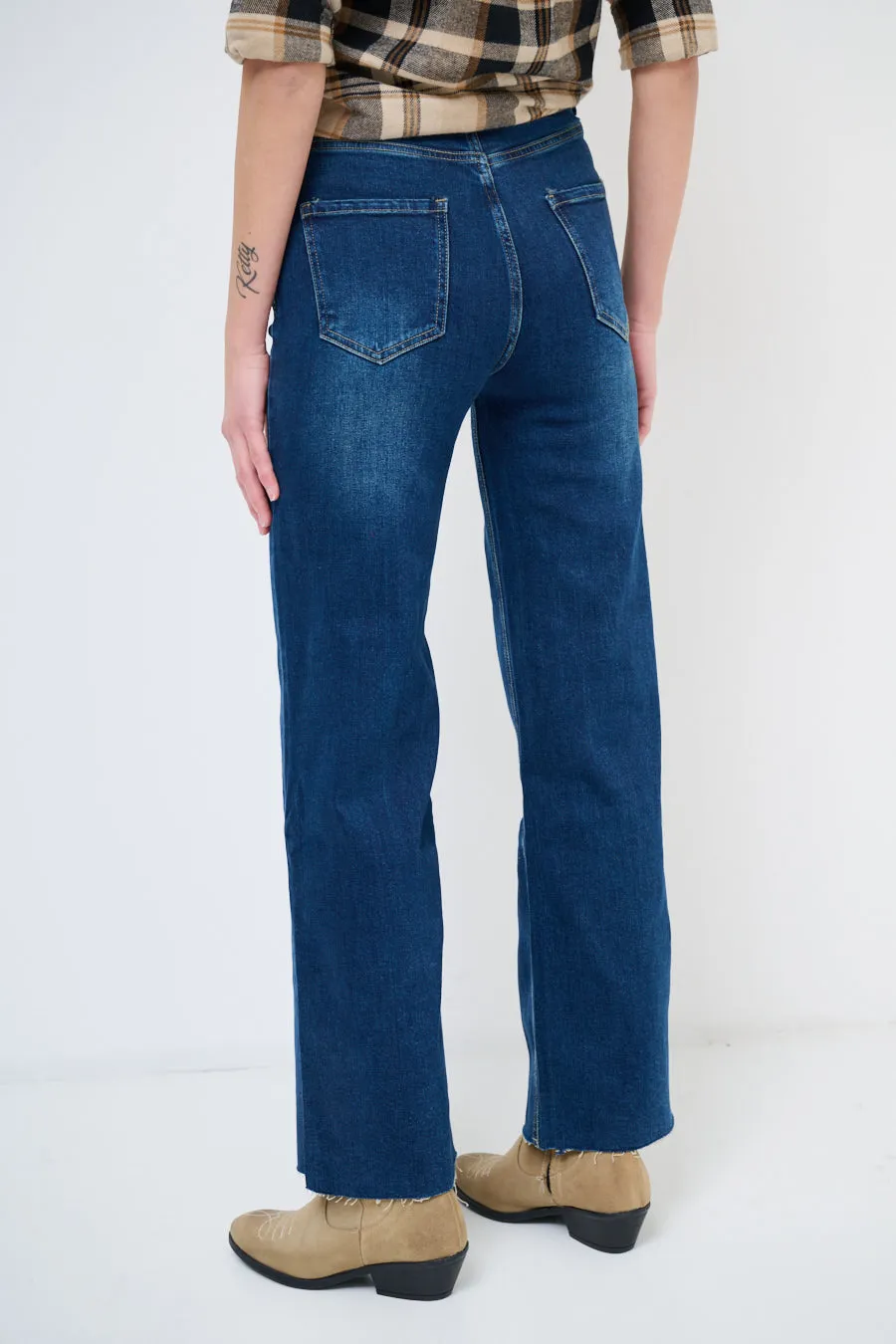 High-waisted flared denim jeans wholesale