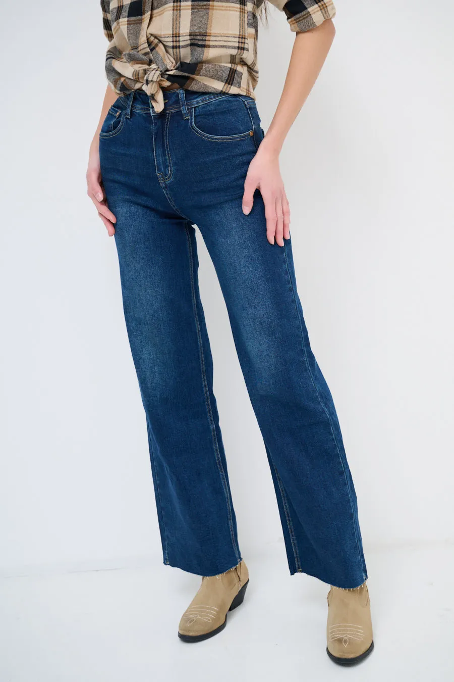 High-waisted flared denim jeans wholesale