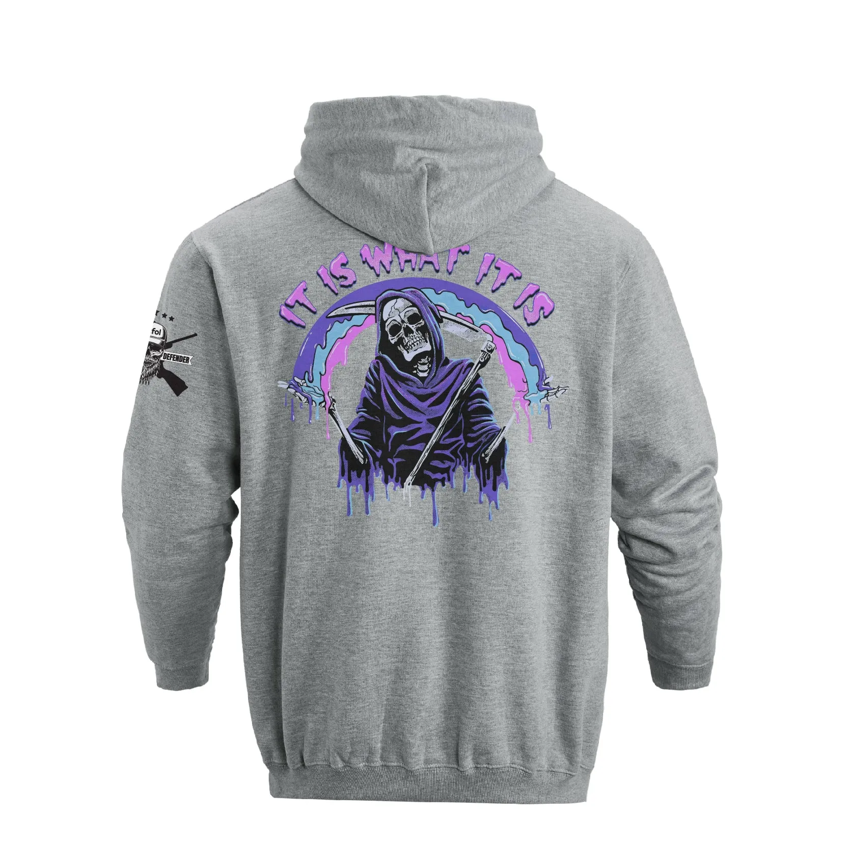 IT'S WHAT IT IS  SKULL COTTON GRAPHIC  HOODIE