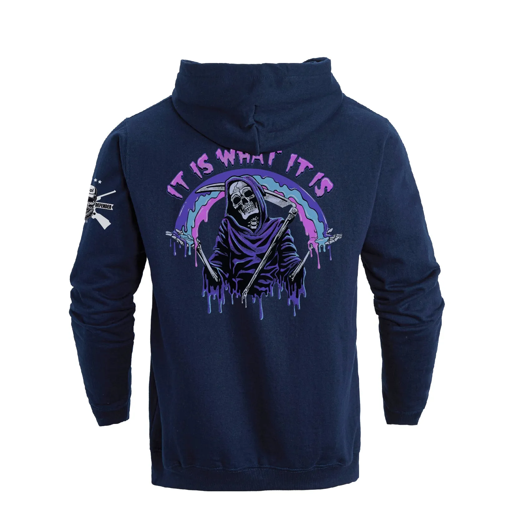 IT'S WHAT IT IS  SKULL COTTON GRAPHIC  HOODIE