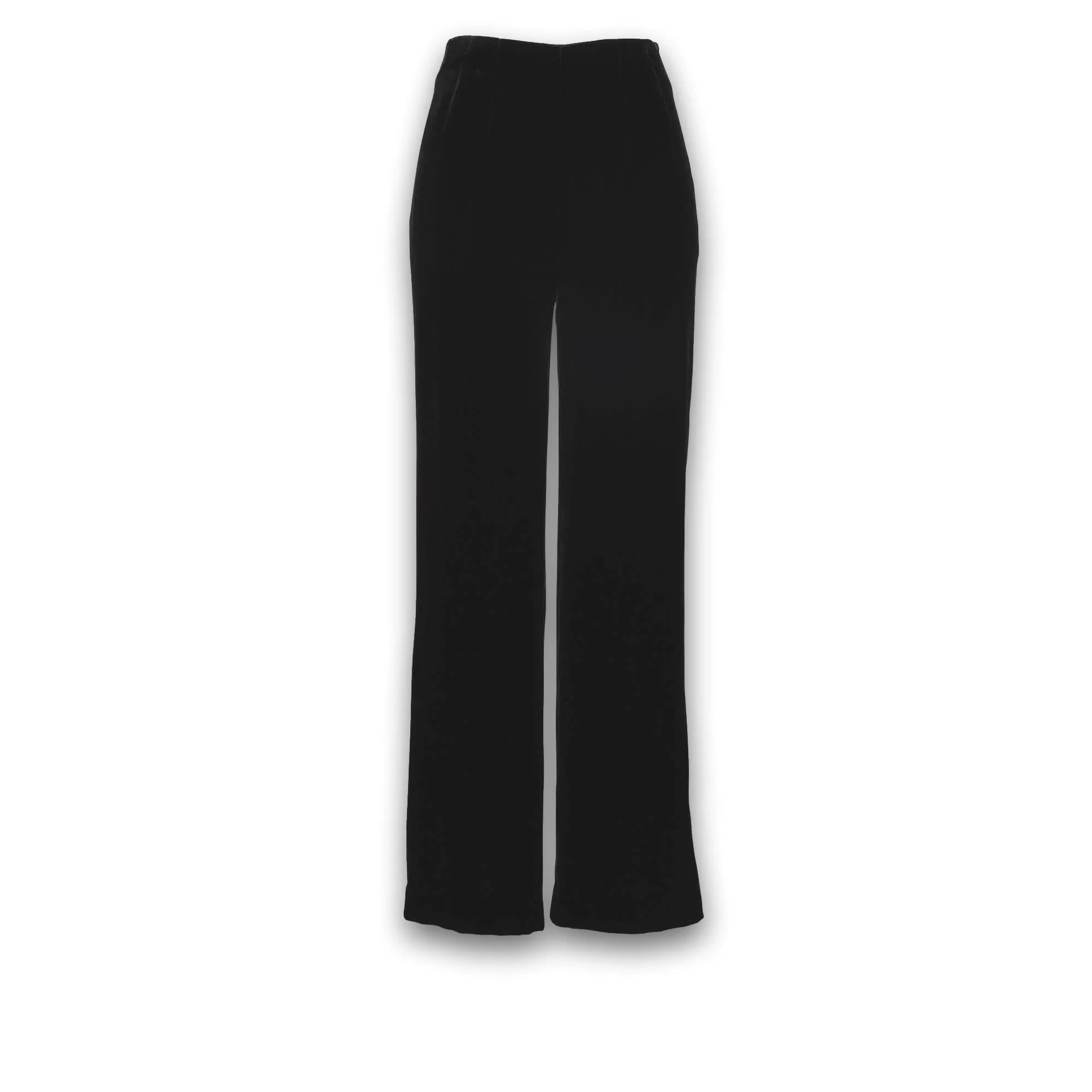 J. Peterman Women's High-Waisted Velvet Dress Pants - Black