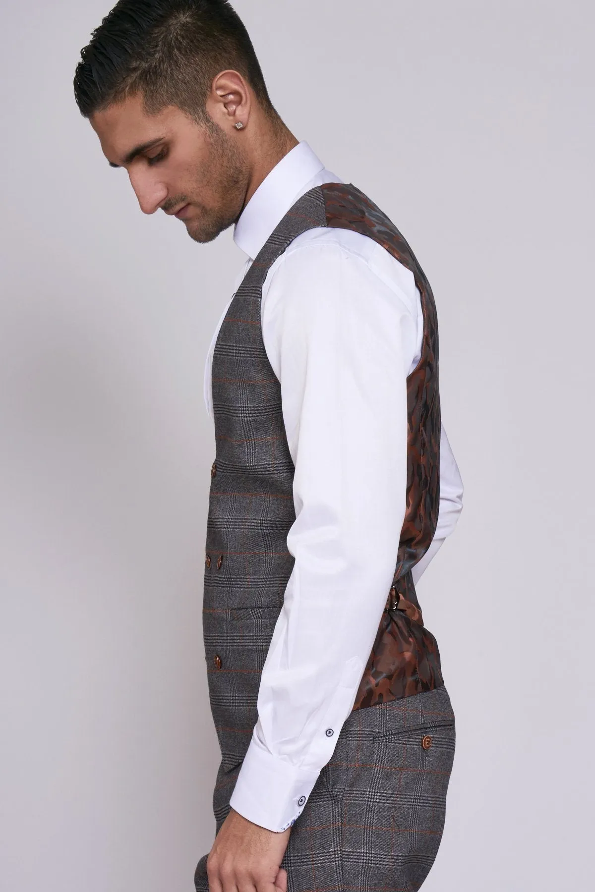 Jenson Grey Check Waistcoat | Wedding Wear | Party Wear | Office Wear