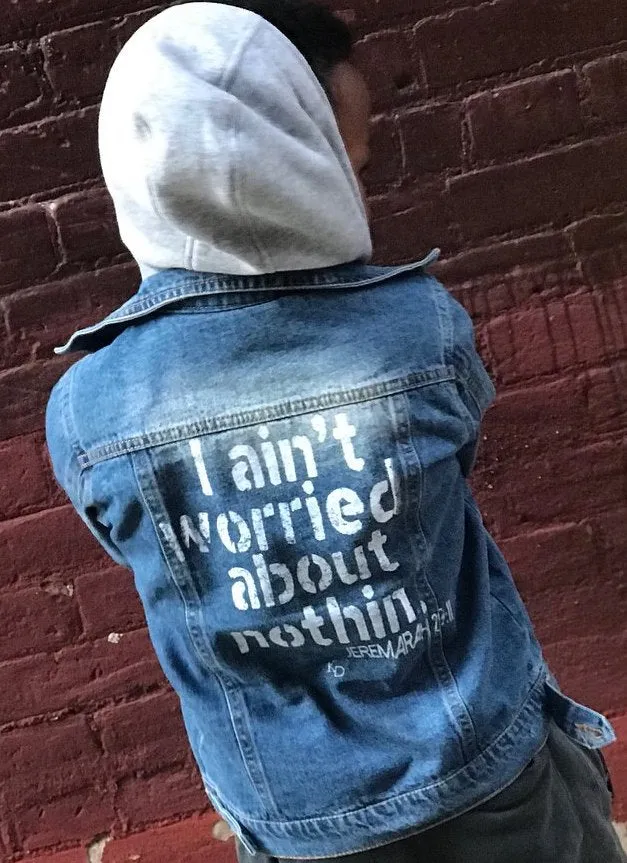 Kids- I Ain't Worried About Nothin Jeremiah 29:11 . Denim Jacket