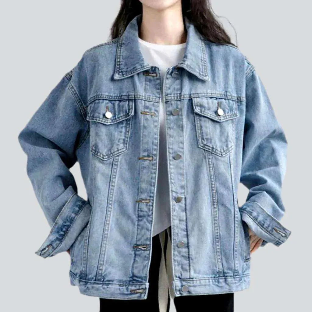 Light wash women's denim jacket