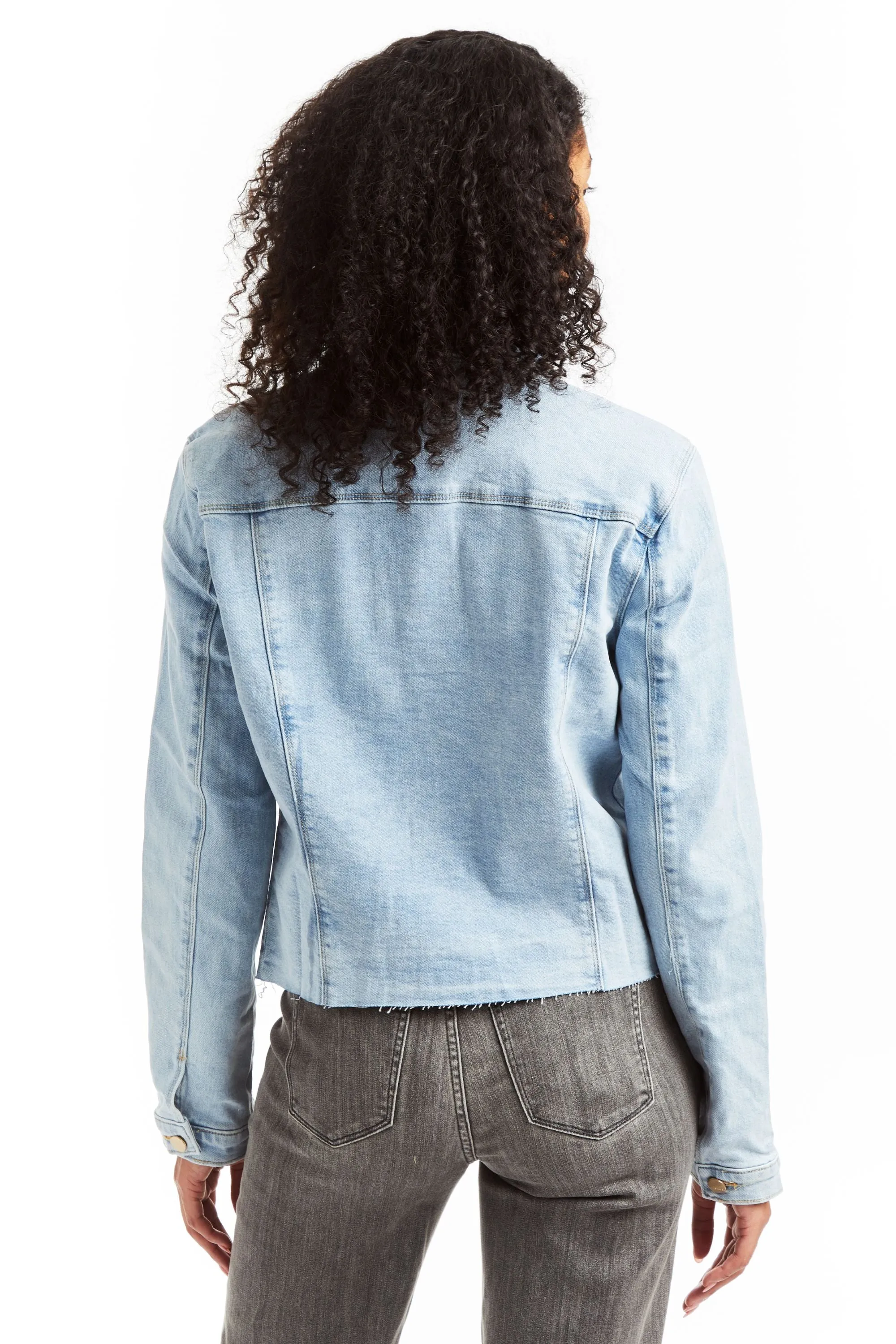 Loretta - Basic Denim Jacket With Frays