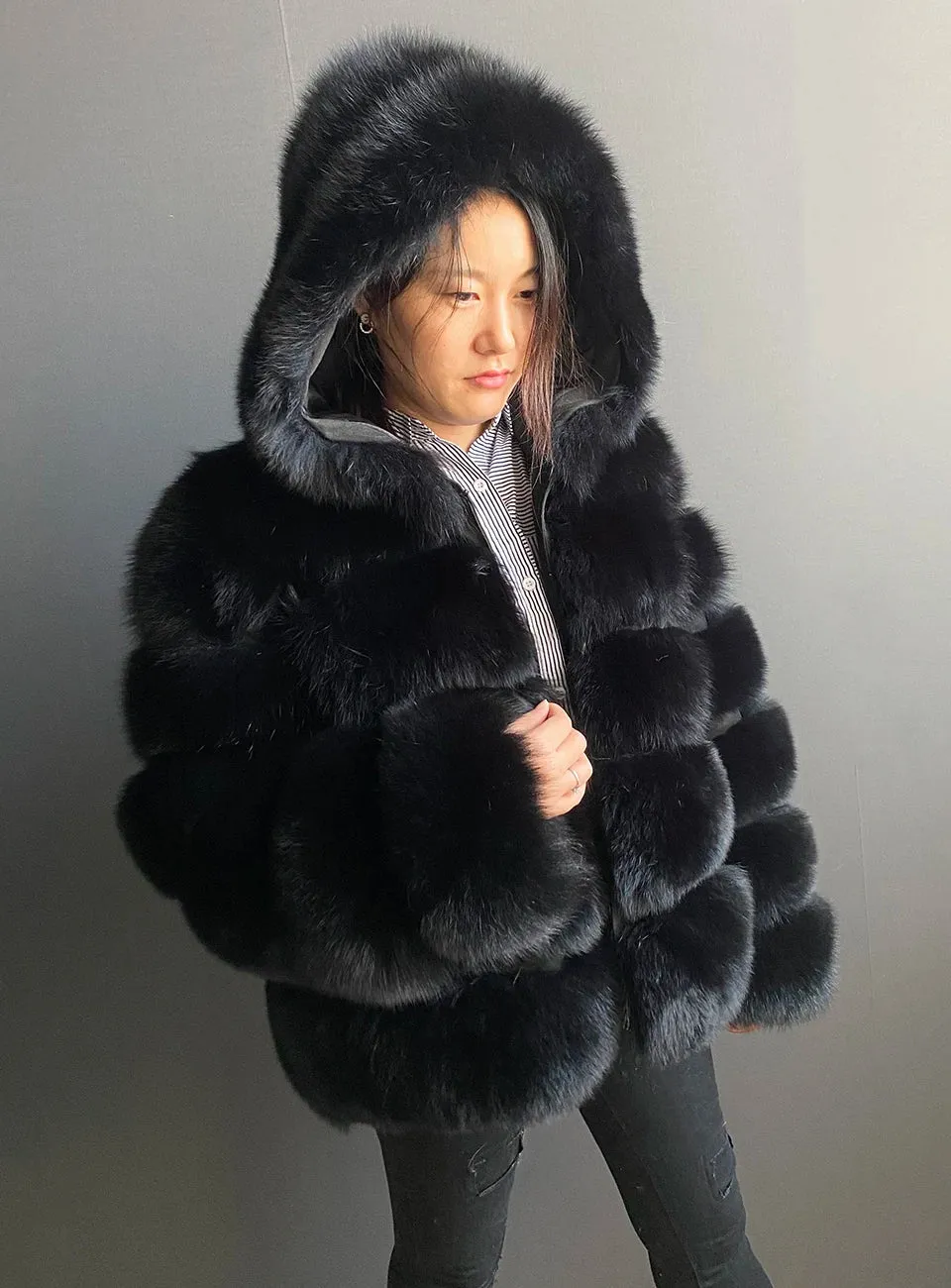 LuxFox – Real Fox Fur Jacket with Oversized Hood
Pop Your Style—Own Your Trend!