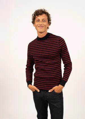 Matelot authentic striped sailor jumper - slim fit, in pure new wool (NAVY/MEDOC)