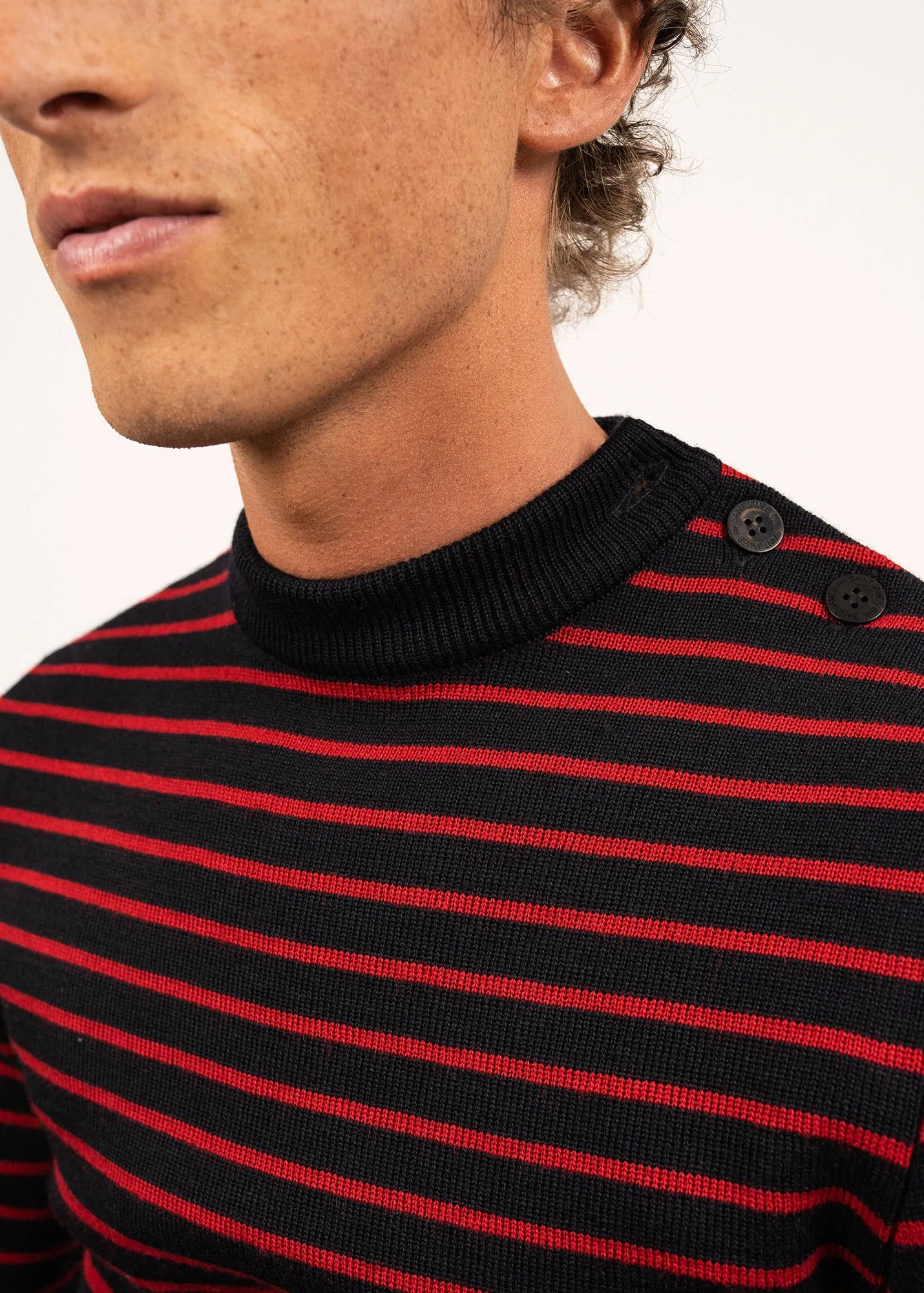 Matelot authentic striped sailor jumper - slim fit, in pure new wool (NAVY/MEDOC)