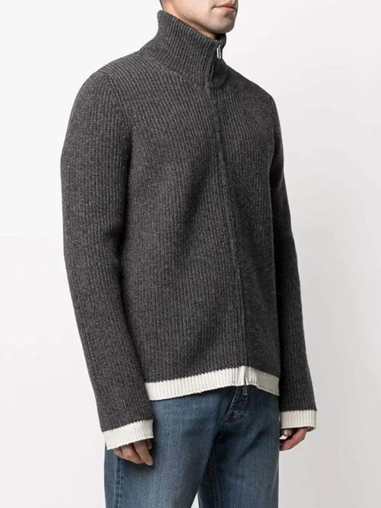 Mens Autumn Winter Warm Casual Knitted Jacket