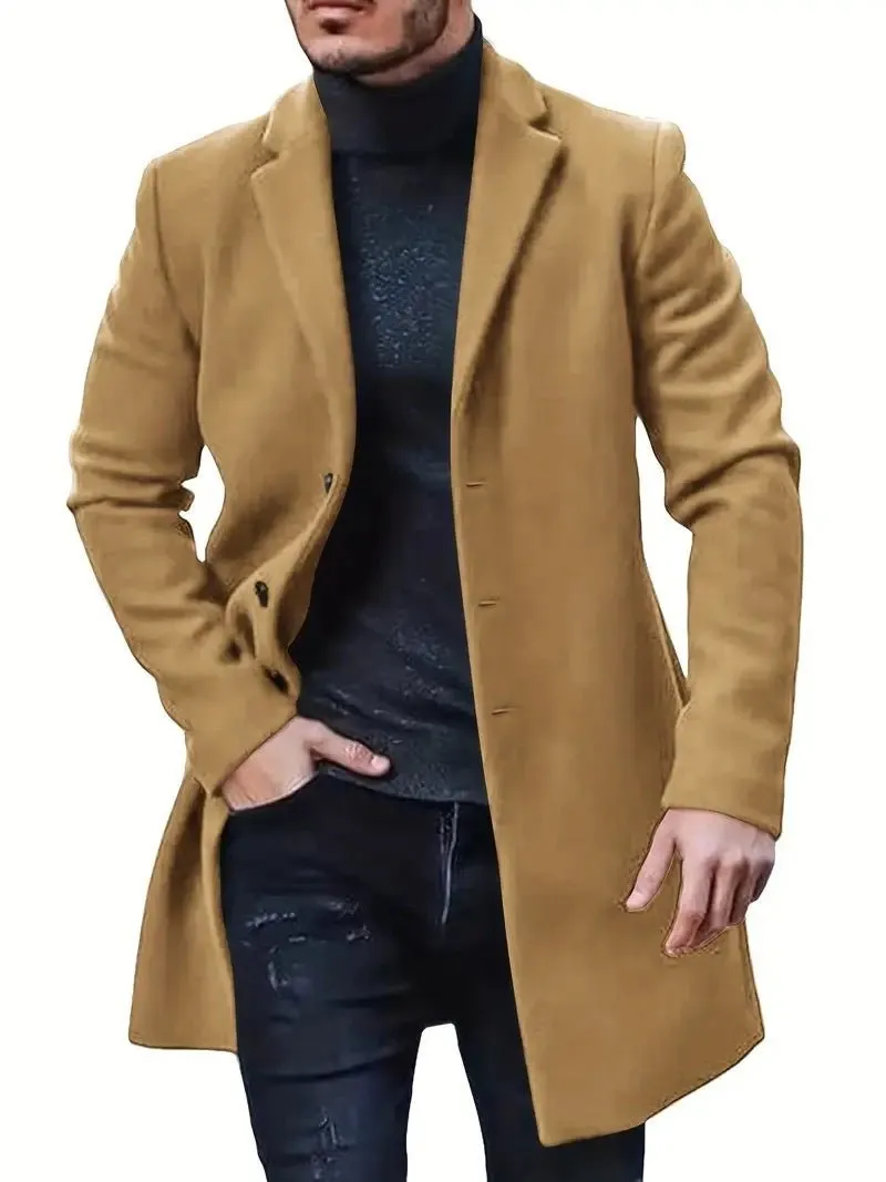 Men's Casual Comfortable Warm Medium Length Winter Autumn Coat