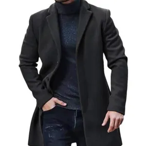 Men's Casual Comfortable Warm Medium Length Winter Autumn Coat