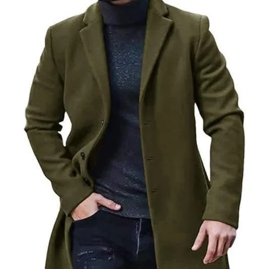 Men's Casual Comfortable Warm Medium Length Winter Autumn Coat