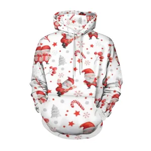 Mens Christmas Santa Claus Graphic Pullover With Kangaroo Pocket Hoodies