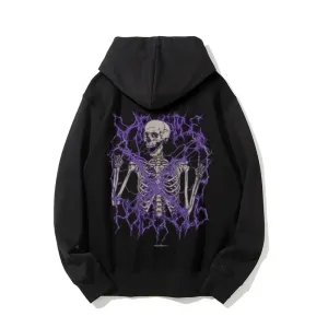 Mens Gothic Skeleton Graphic Hoodies