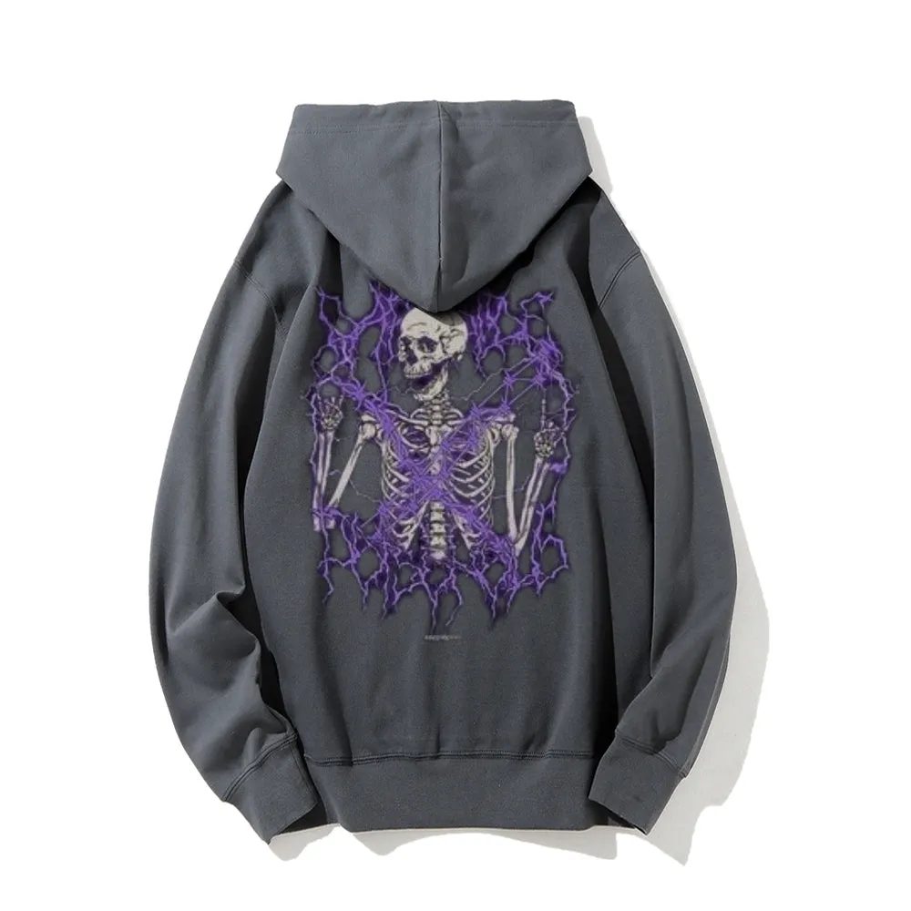 Mens Gothic Skeleton Graphic Hoodies