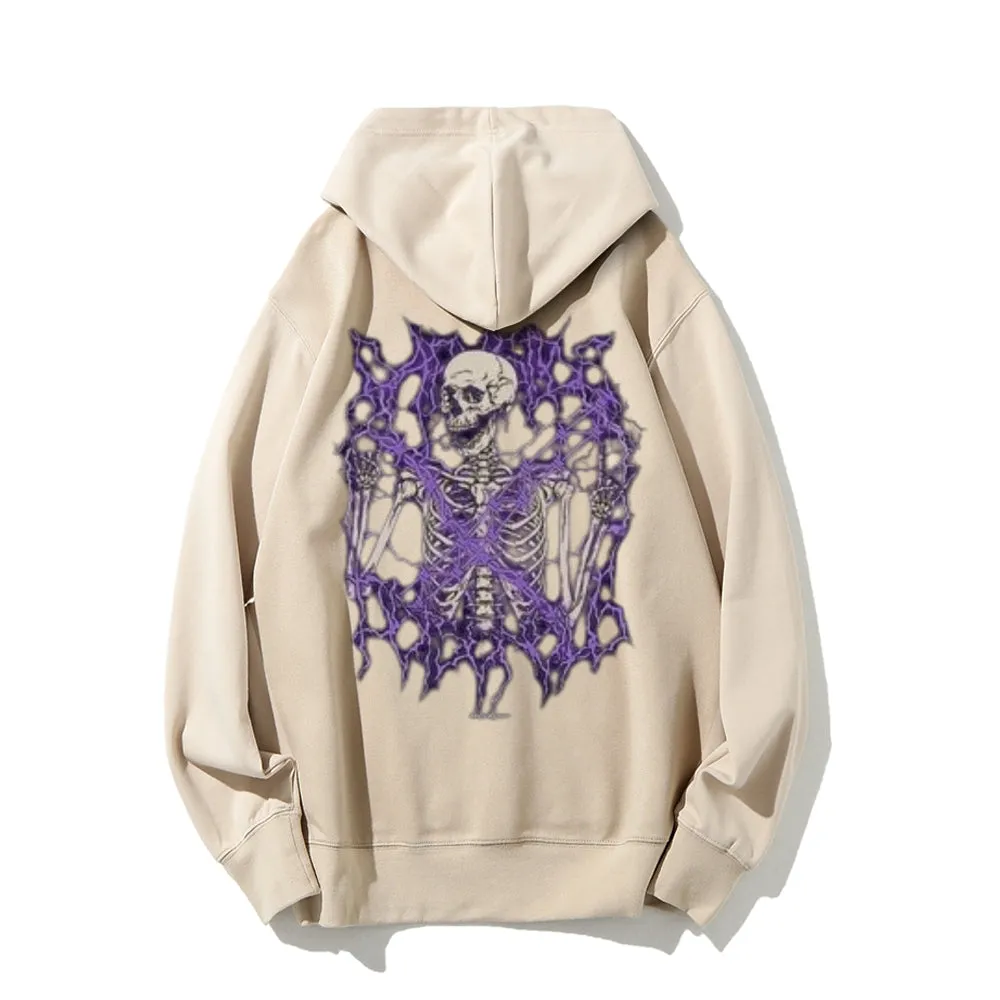 Mens Gothic Skeleton Graphic Hoodies