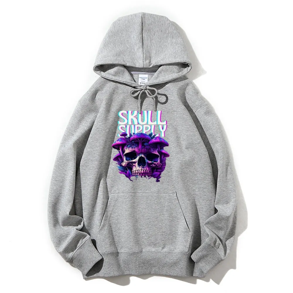 Mens Halloween Skull Supply Graphic Hoodies