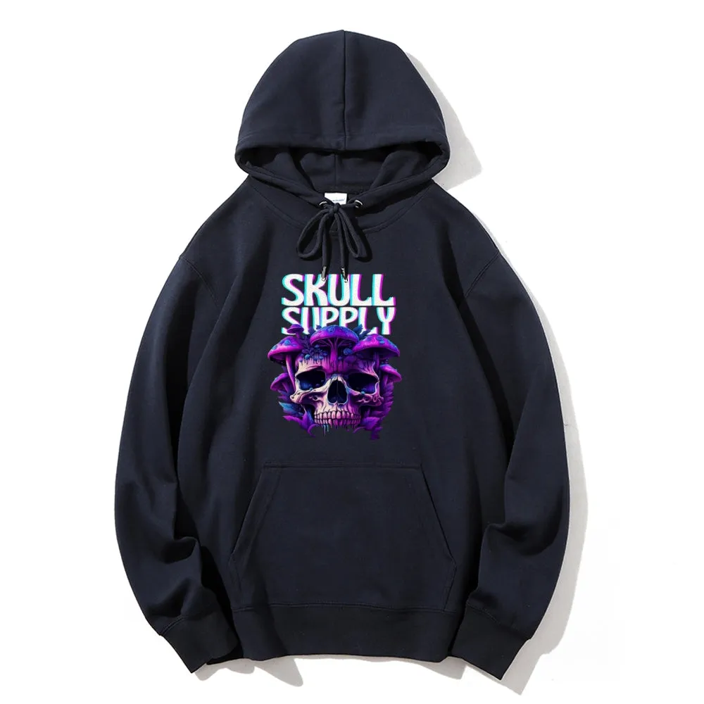 Mens Halloween Skull Supply Graphic Hoodies