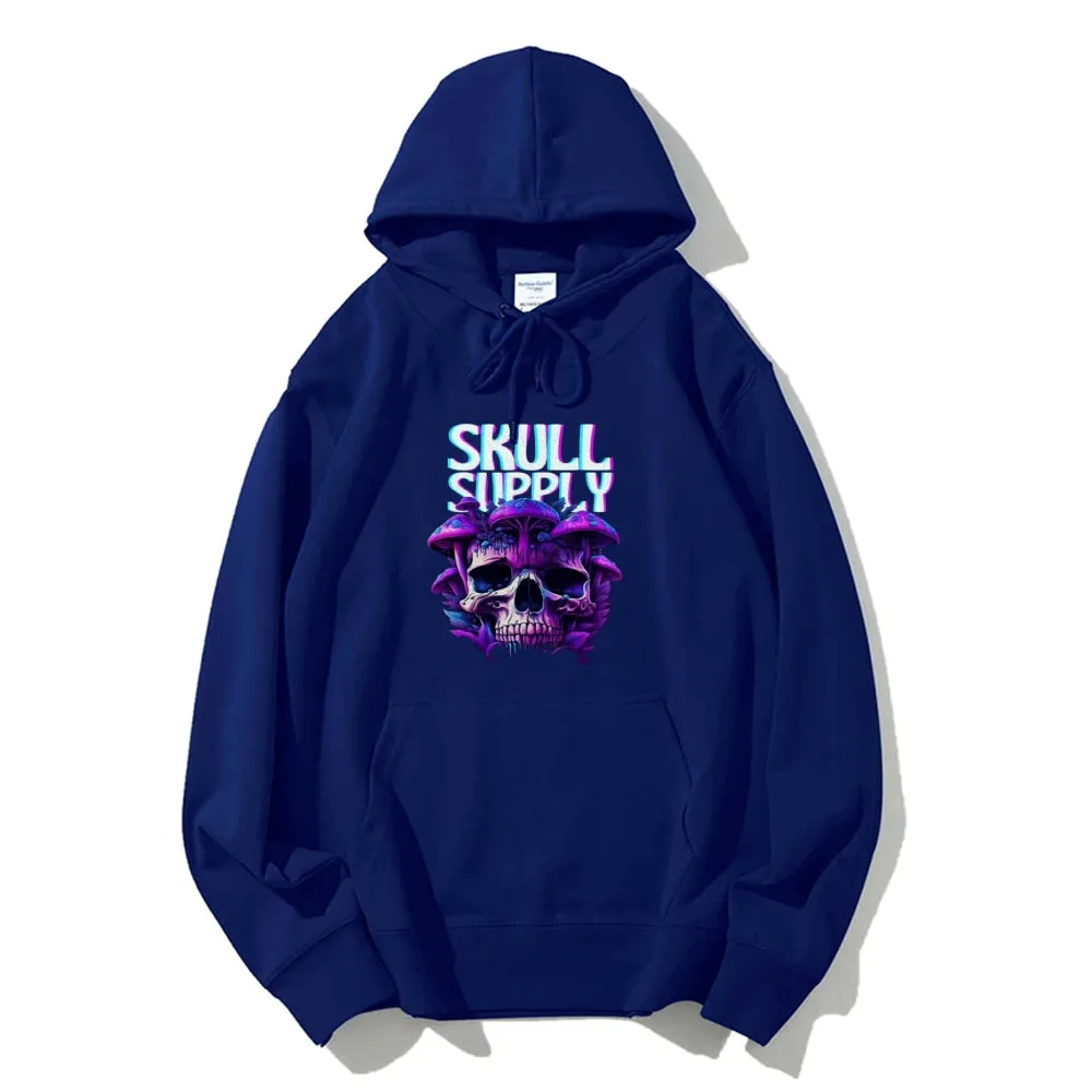 Mens Halloween Skull Supply Graphic Hoodies