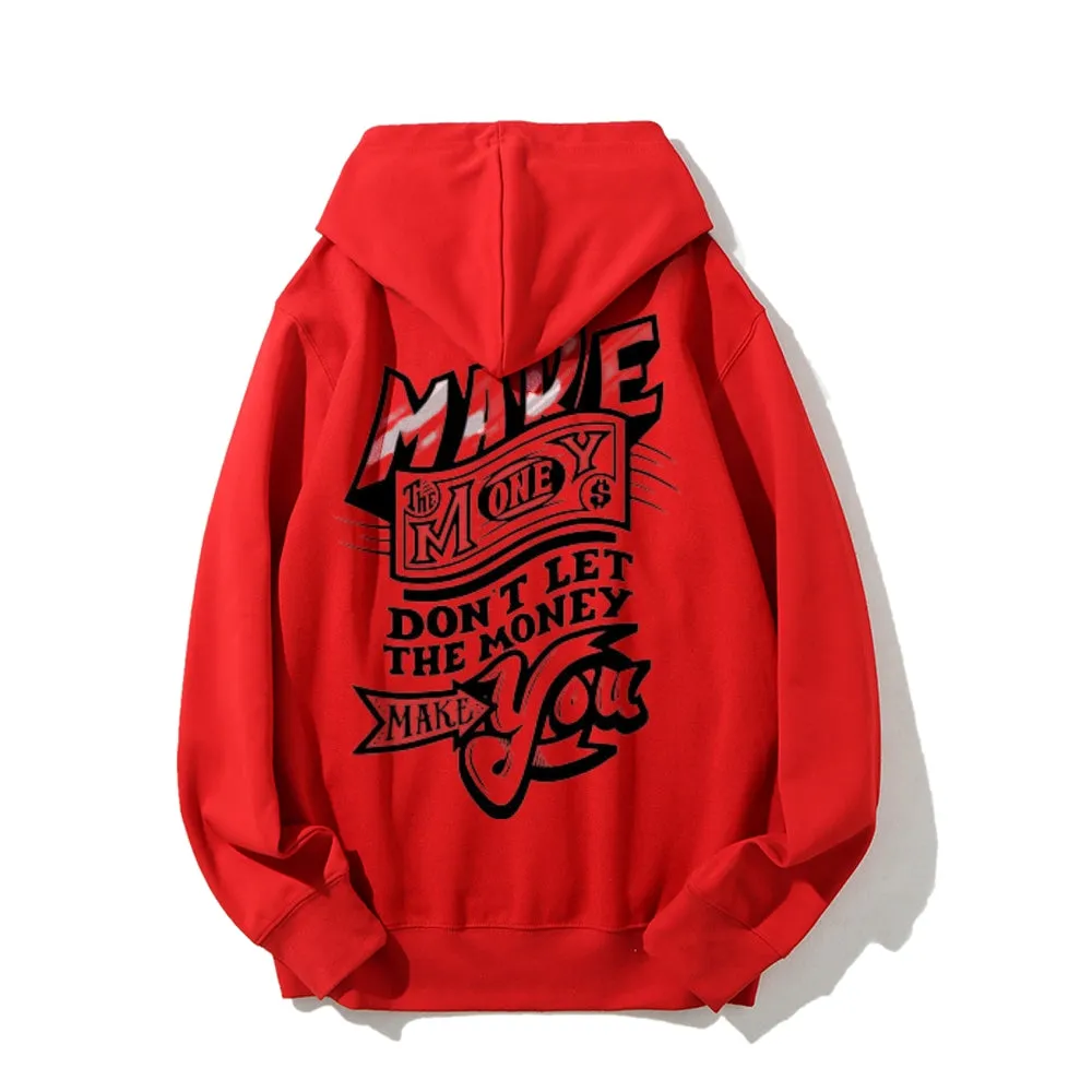 Mens MAKE MONEY Slogan Graphic Hoodies