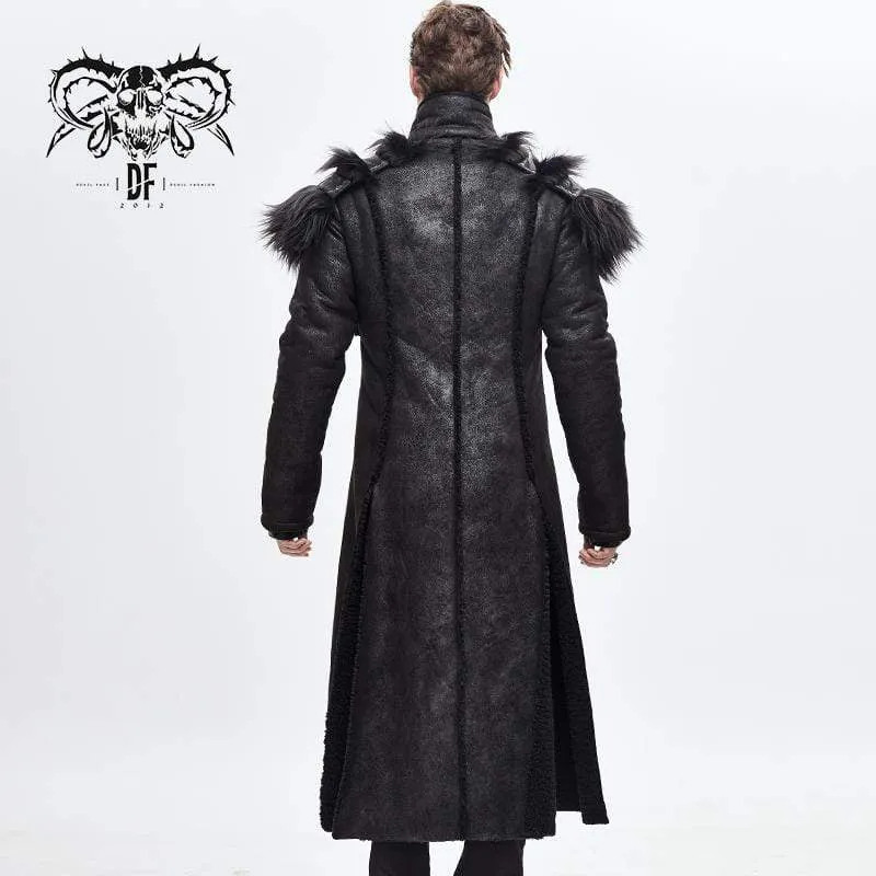 Men's Punk Fur Shoulder Winter Coats