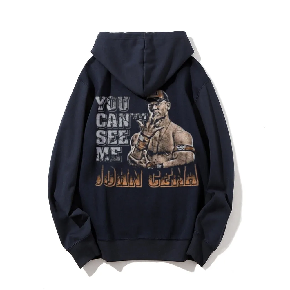 Mens Vintage You Can't See Me Darkness Style Print Graphic Pullover With Kangaroo Pocket Hoodies