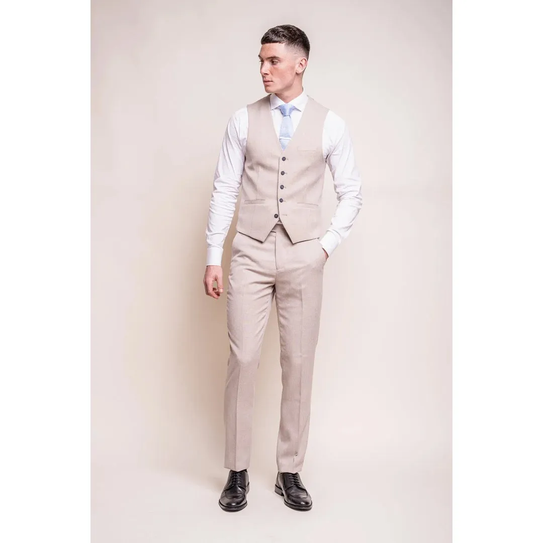 Miami - Men's Beige Wedding Waistcoat