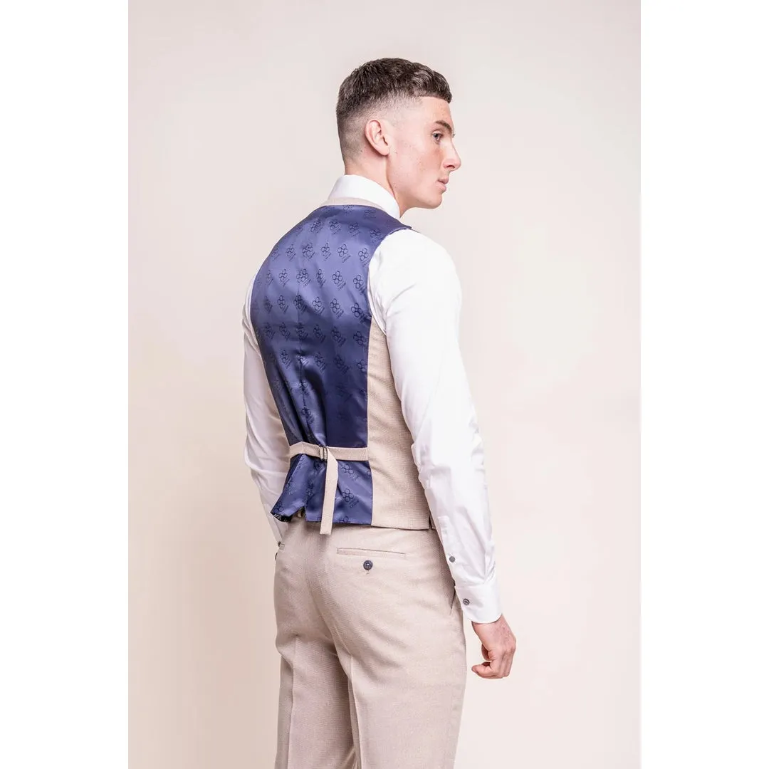 Miami - Men's Beige Wedding Waistcoat