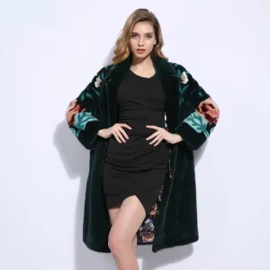 Mink Long Self-Cultivation Fur Coat for Women