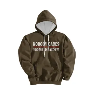 NOBODY CARES WORK HARDE GRAPHIC POCKET HOODIE