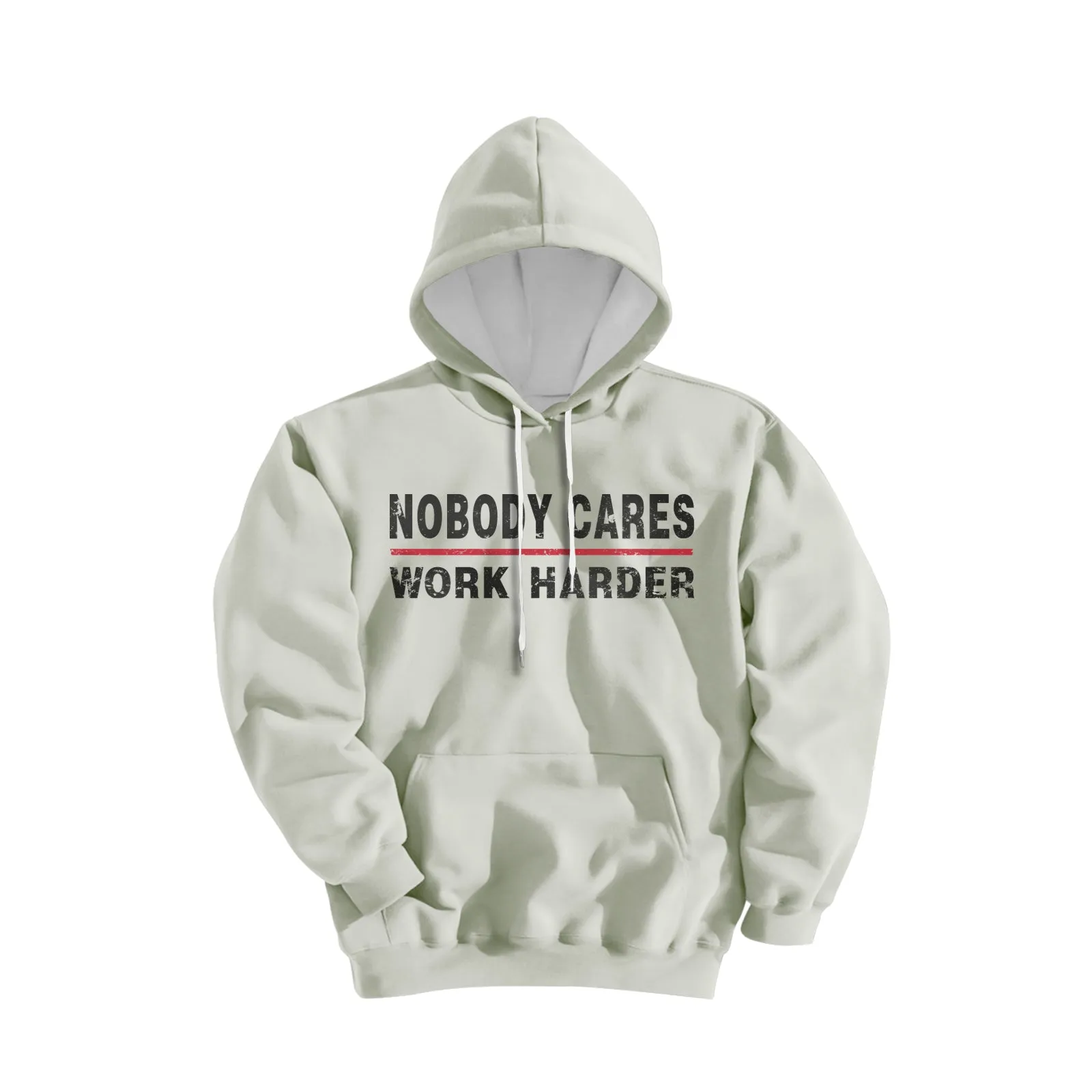 NOBODY CARES WORK HARDE GRAPHIC POCKET HOODIE