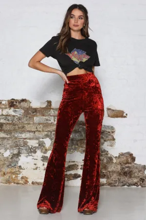 Rebel Yell  Red Velvet Bell Bottoms