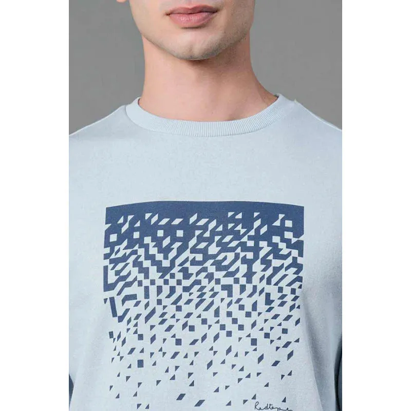 RedTape Men's Light Blue Graphic Print Sweatshirt