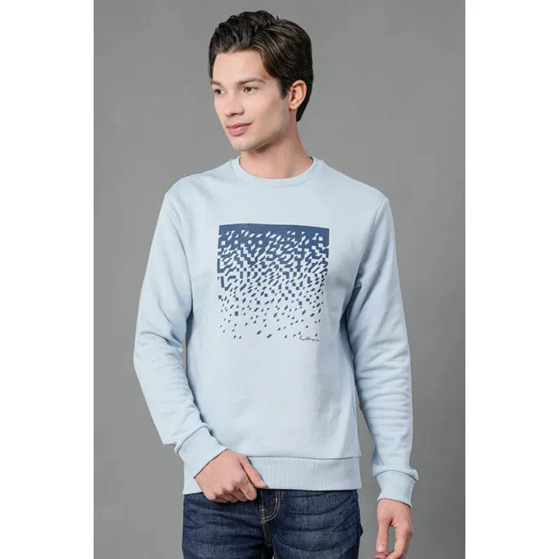 RedTape Men's Light Blue Graphic Print Sweatshirt