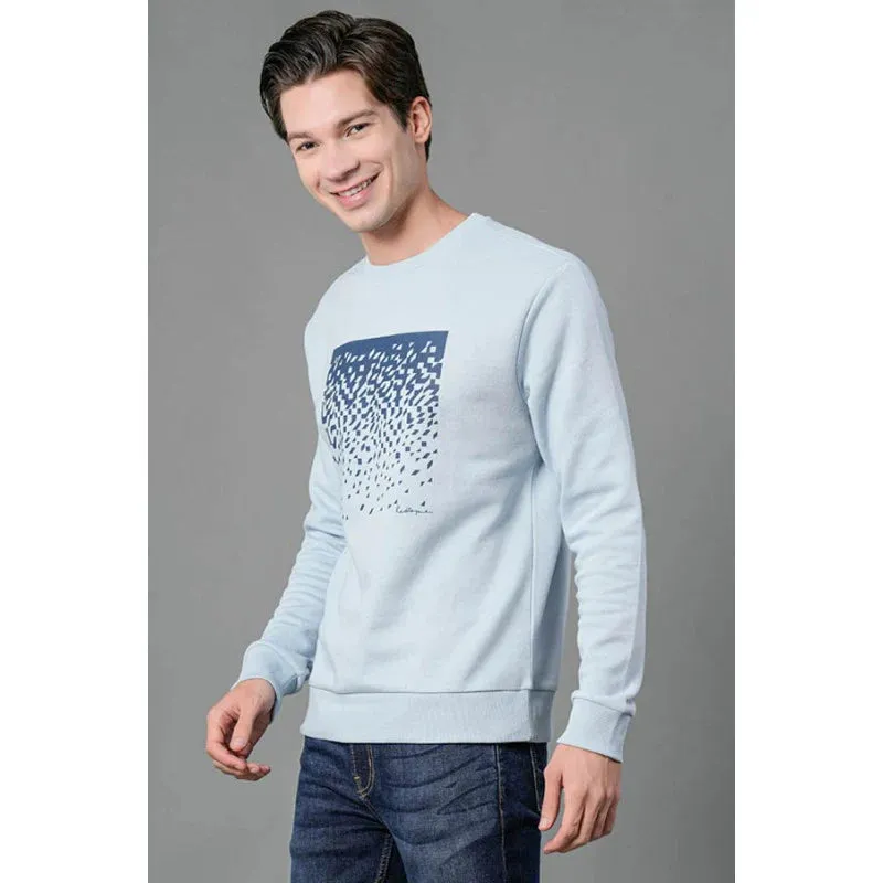 RedTape Men's Light Blue Graphic Print Sweatshirt