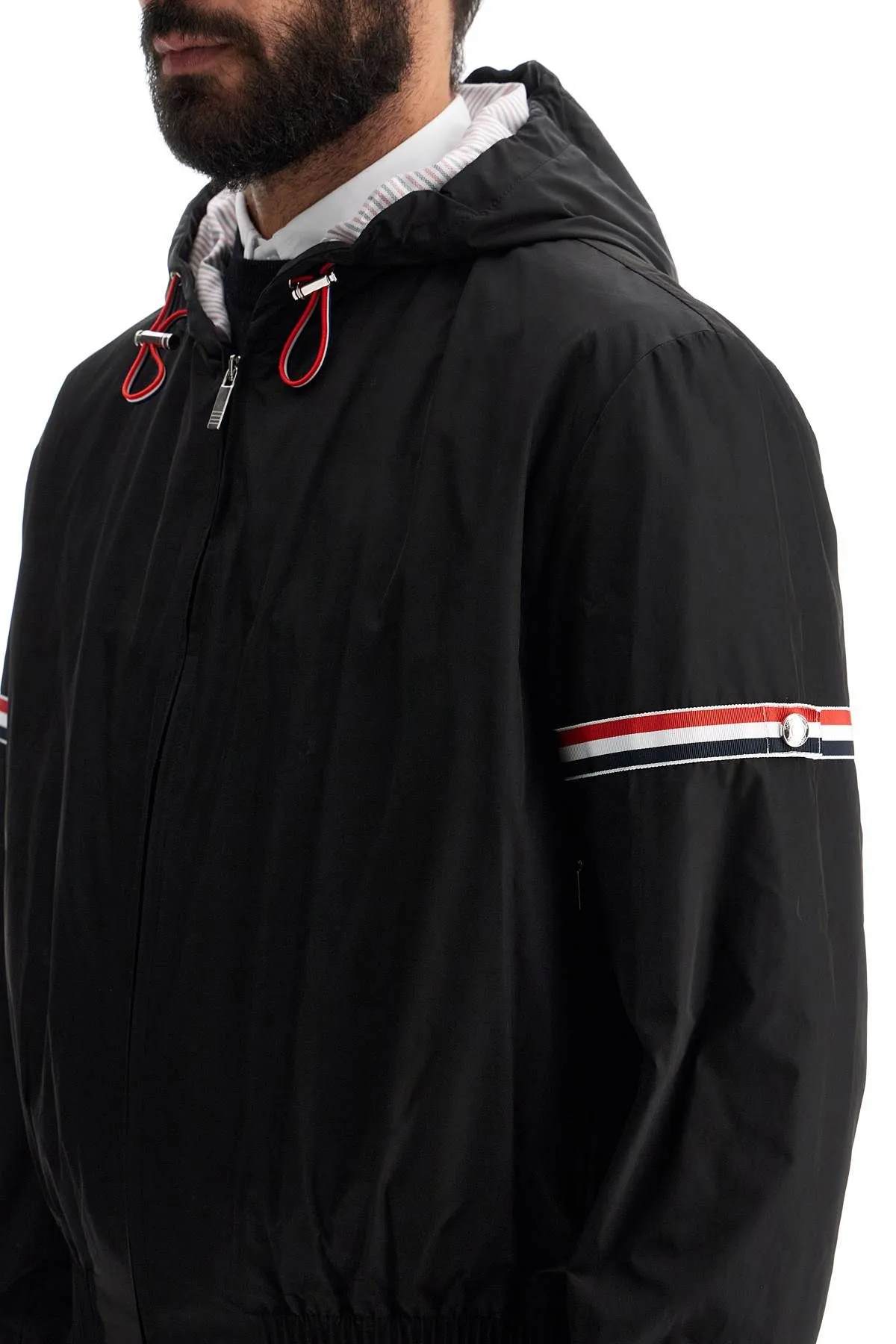 SHORT JACKET WITH TRICOLOR INSERTS