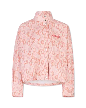 Snakeskin Printed Blouson Jacket