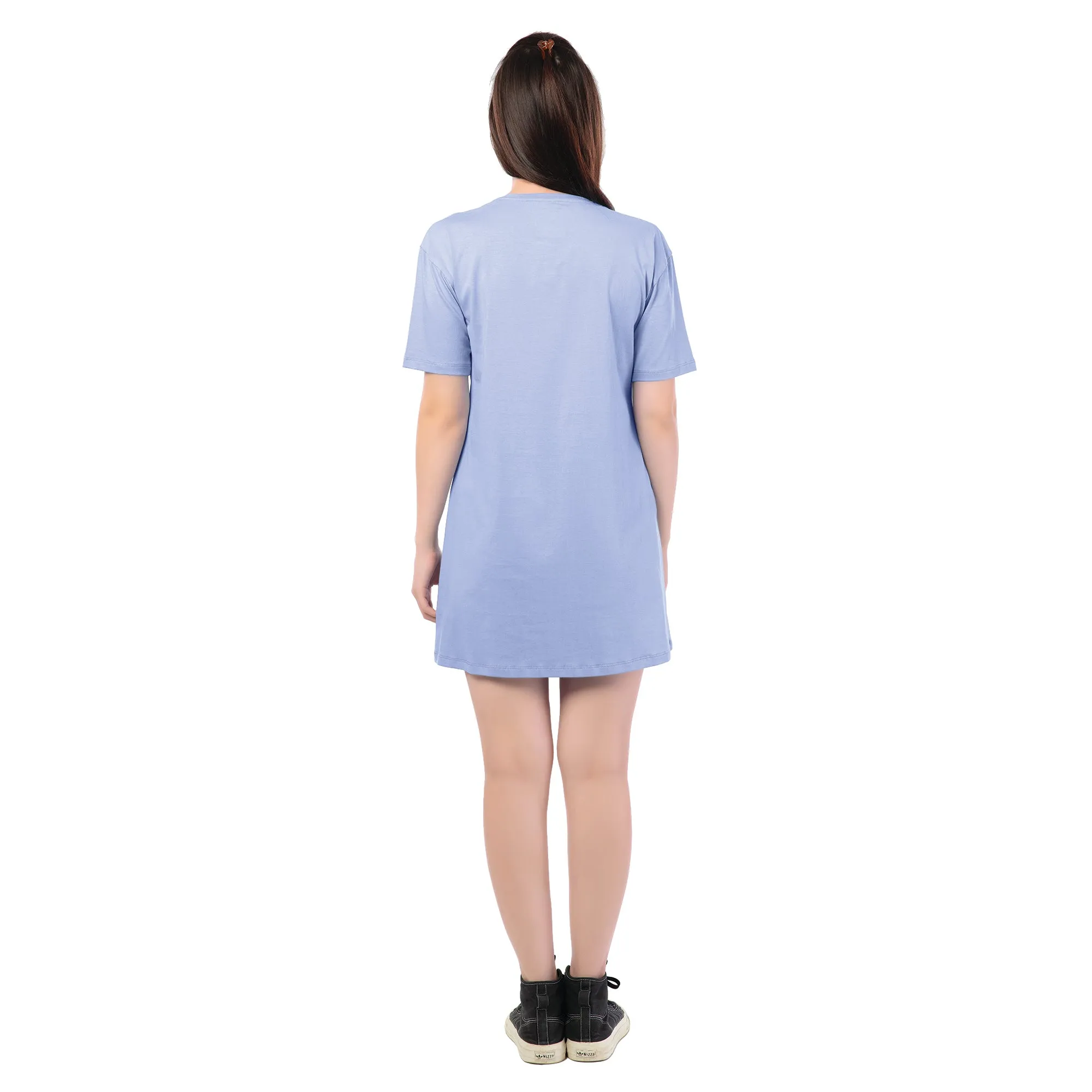 STD-24012 Cotton Snack & Style T-Shirt Dress Blue